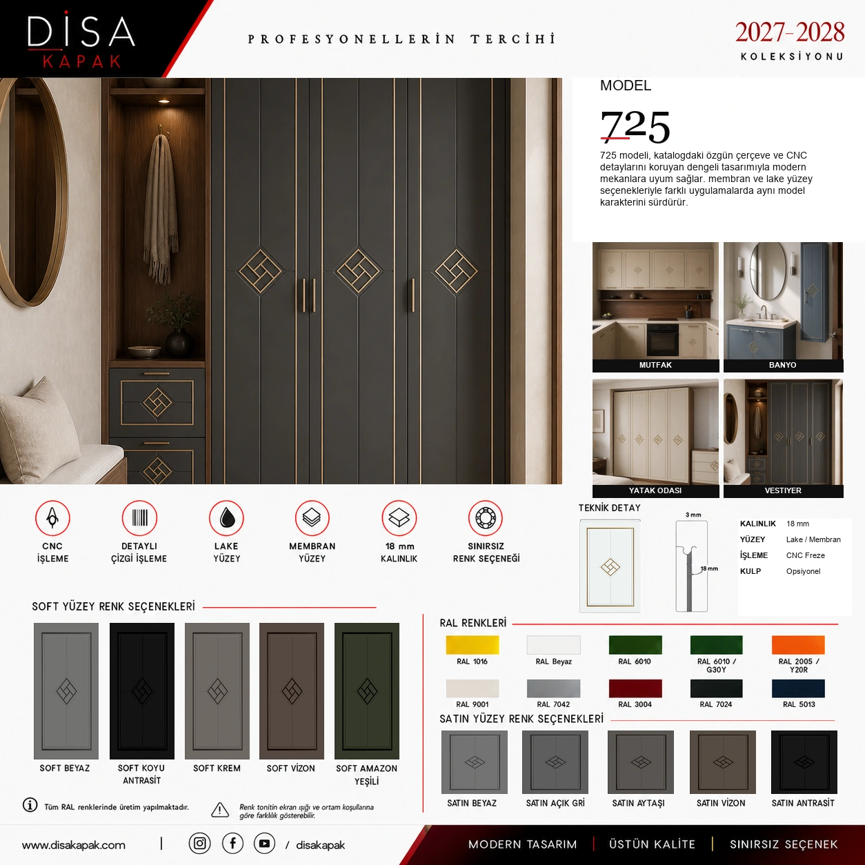 Model 725 katalog sayfası