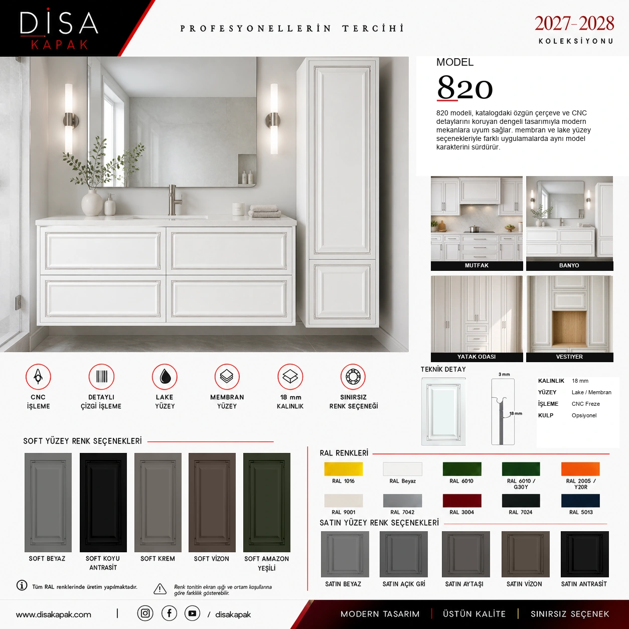 Model 820 katalog sayfası