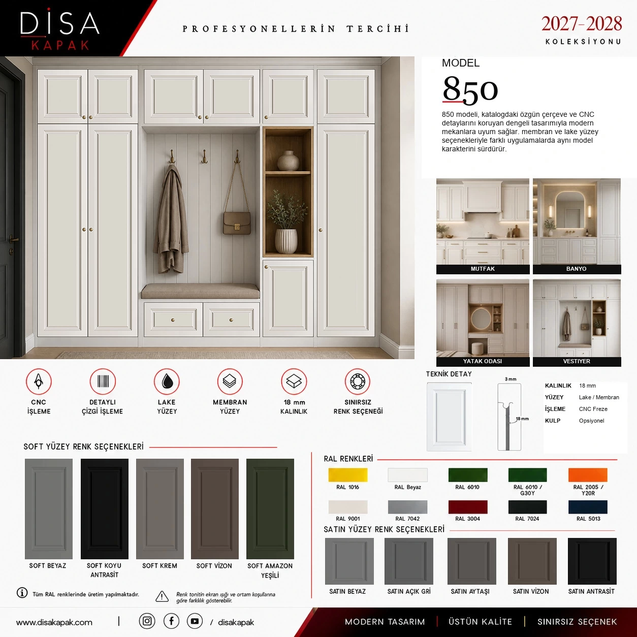 Model 850 katalog sayfası