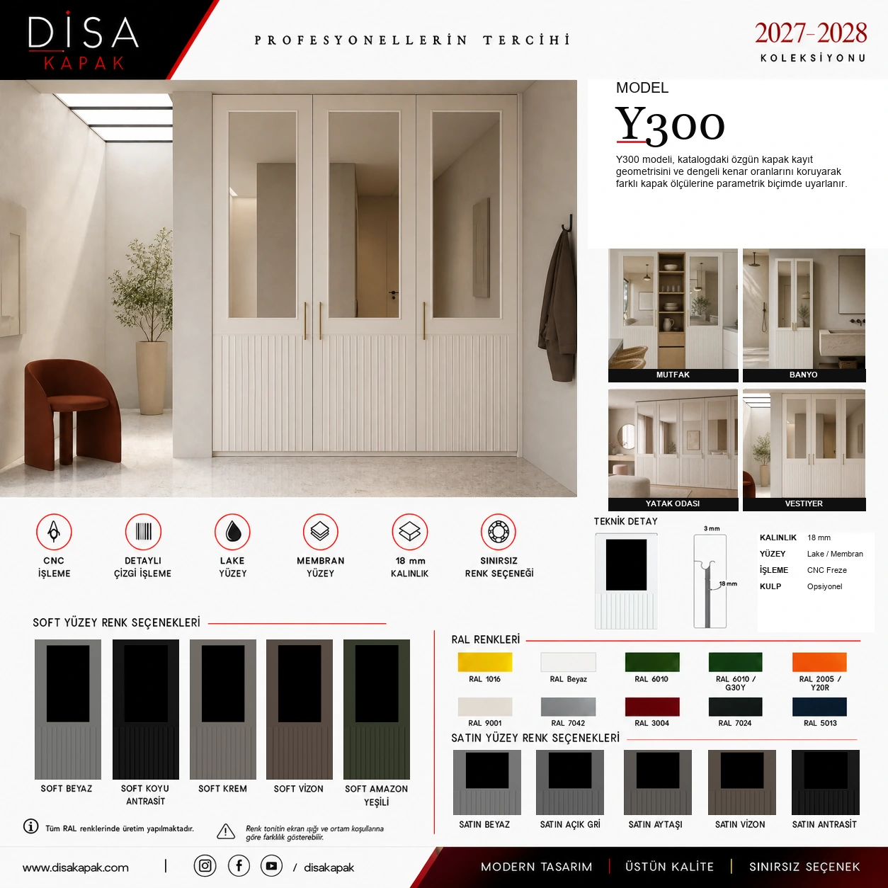 Model Y300 katalog sayfası