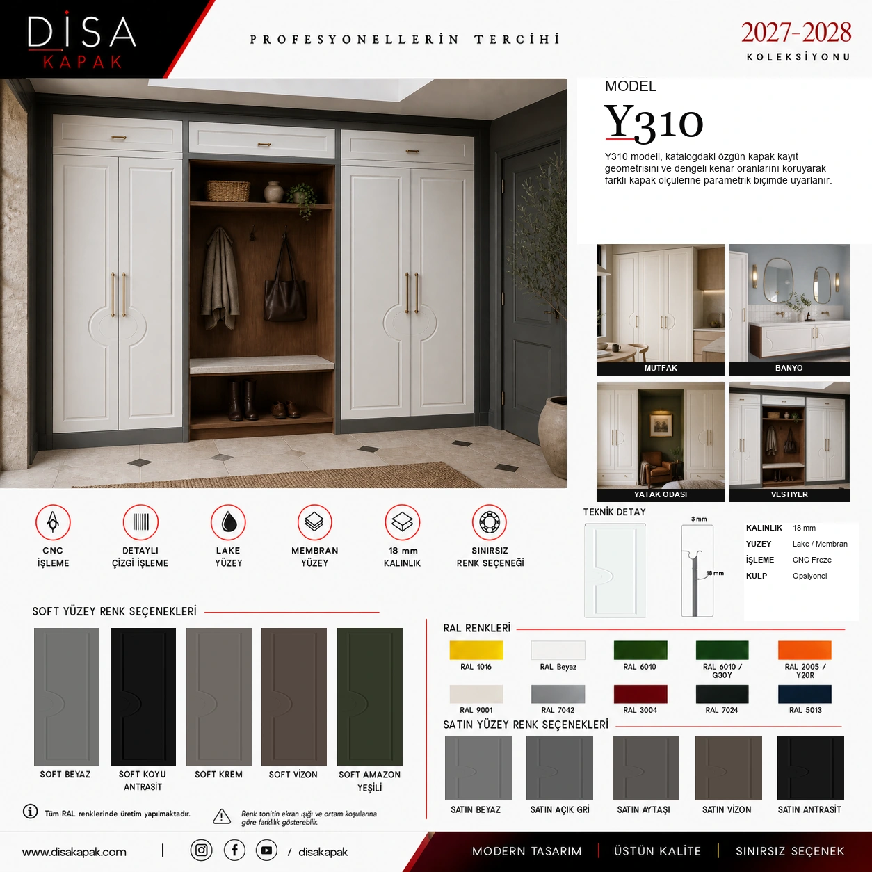 Model Y310 katalog sayfası
