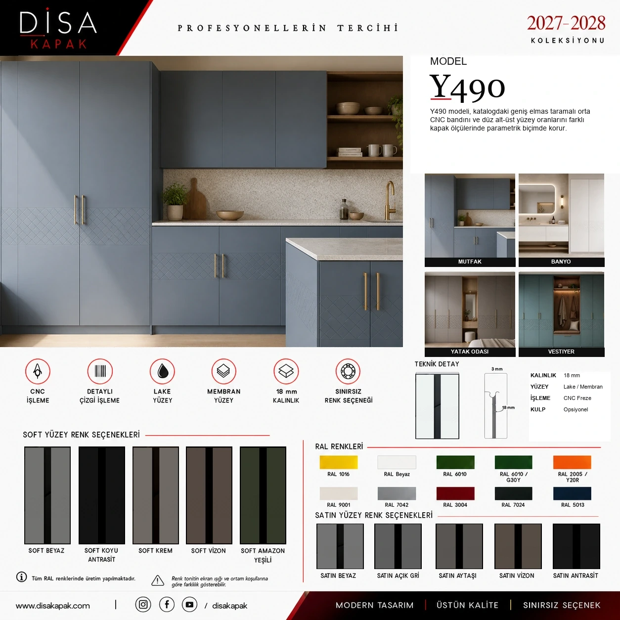 Model Y490 katalog sayfası
