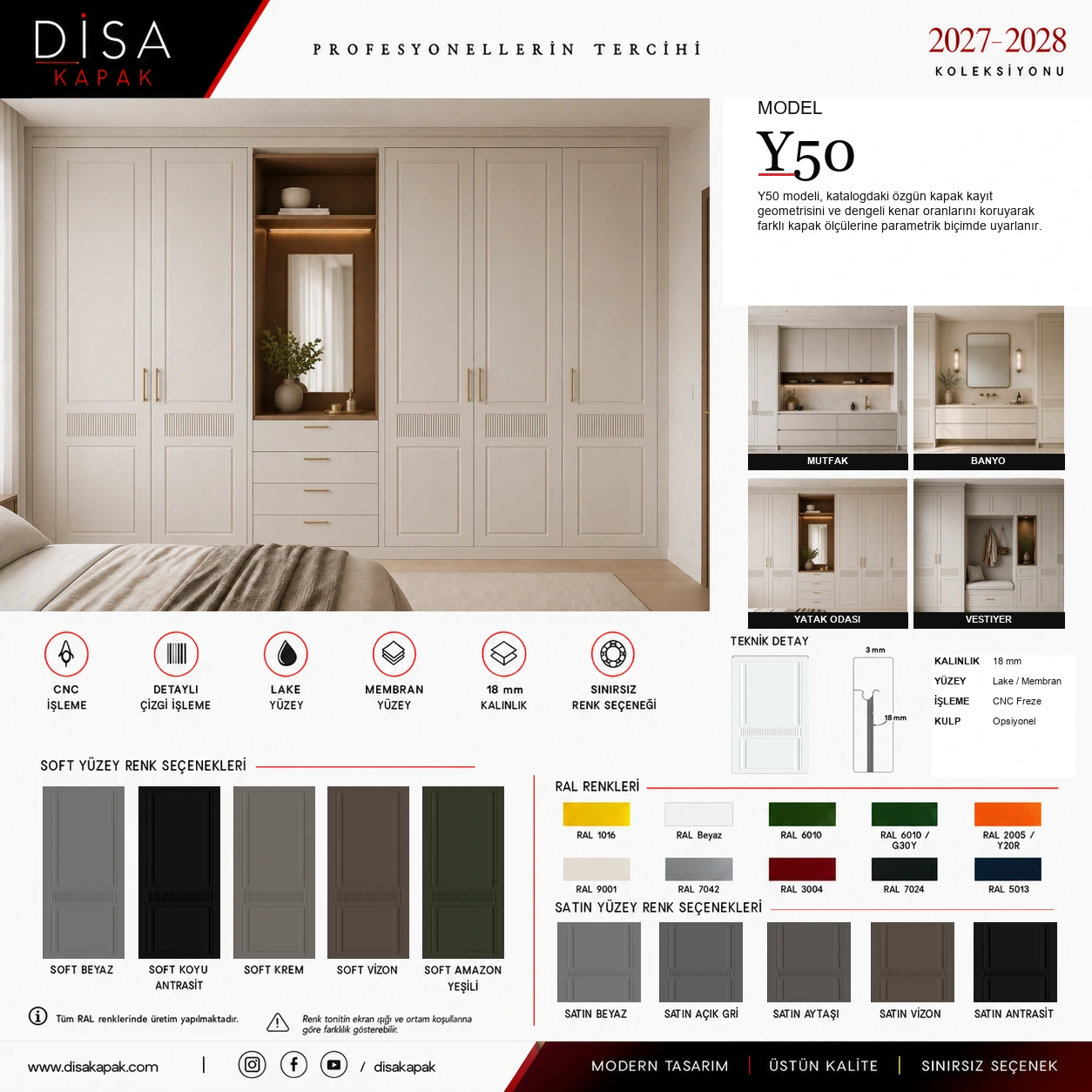 Model Y50 katalog sayfası